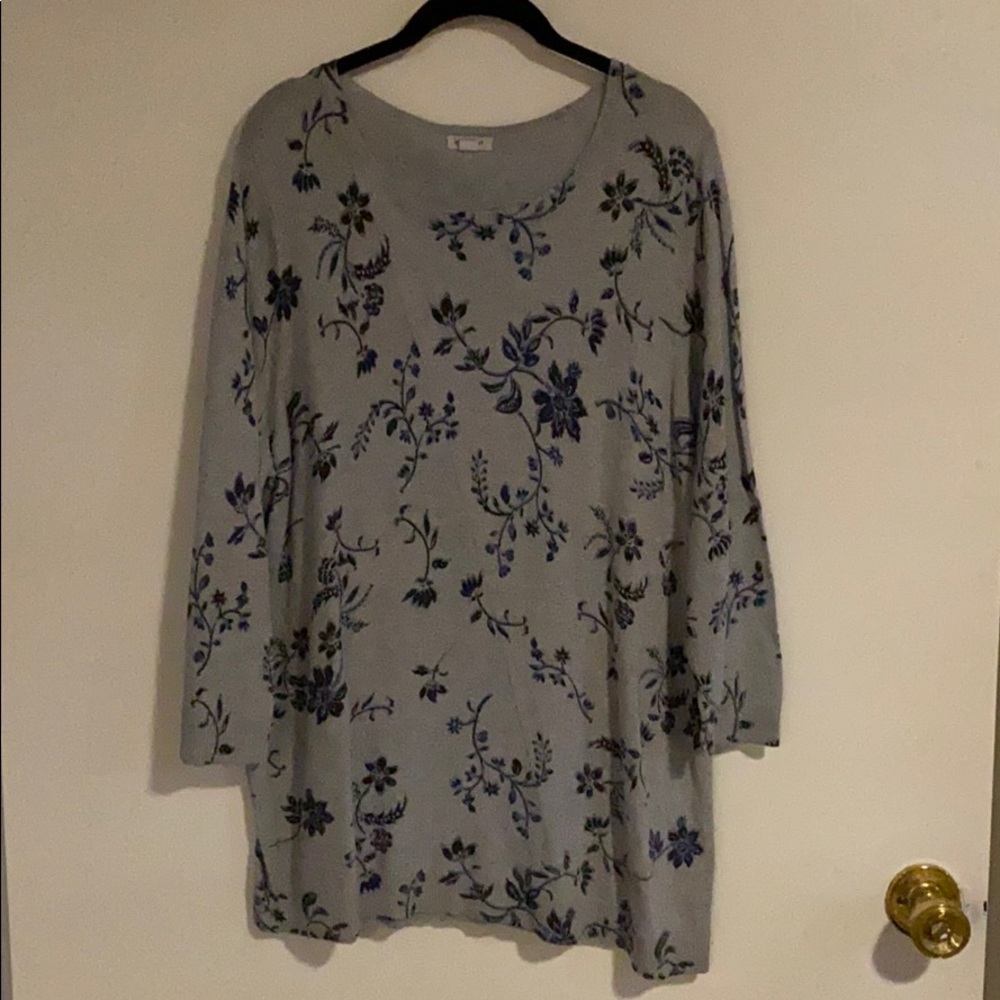Grey Printed Sweater